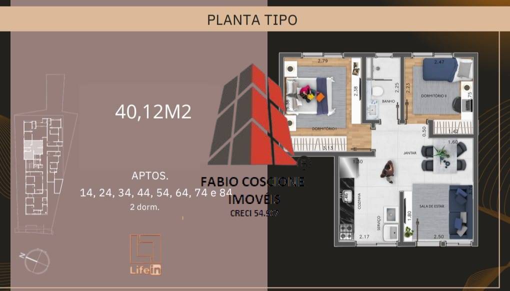 Apartamento, 2 quartos, 40 m² - Foto 57