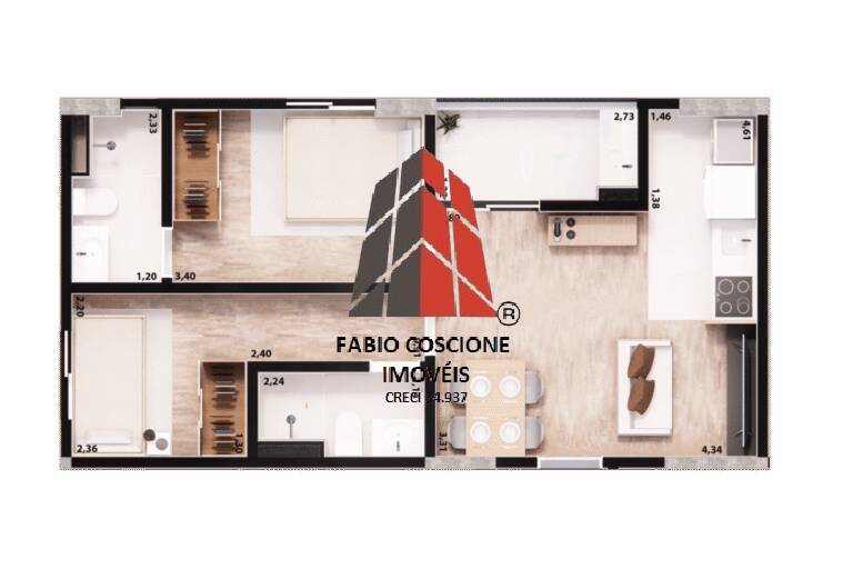 Apartamento, 2 quartos, 26 m² - Foto 42